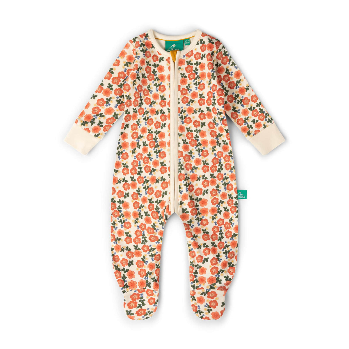 Petals Zip Organic Babygrow