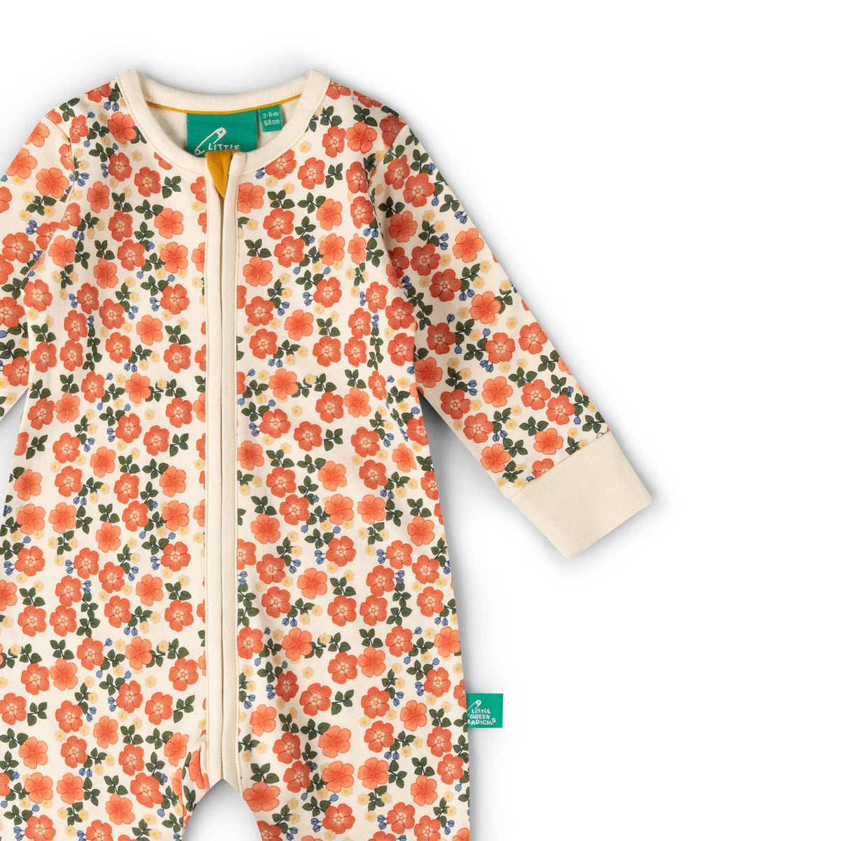Petals Zip Organic Babygrow
