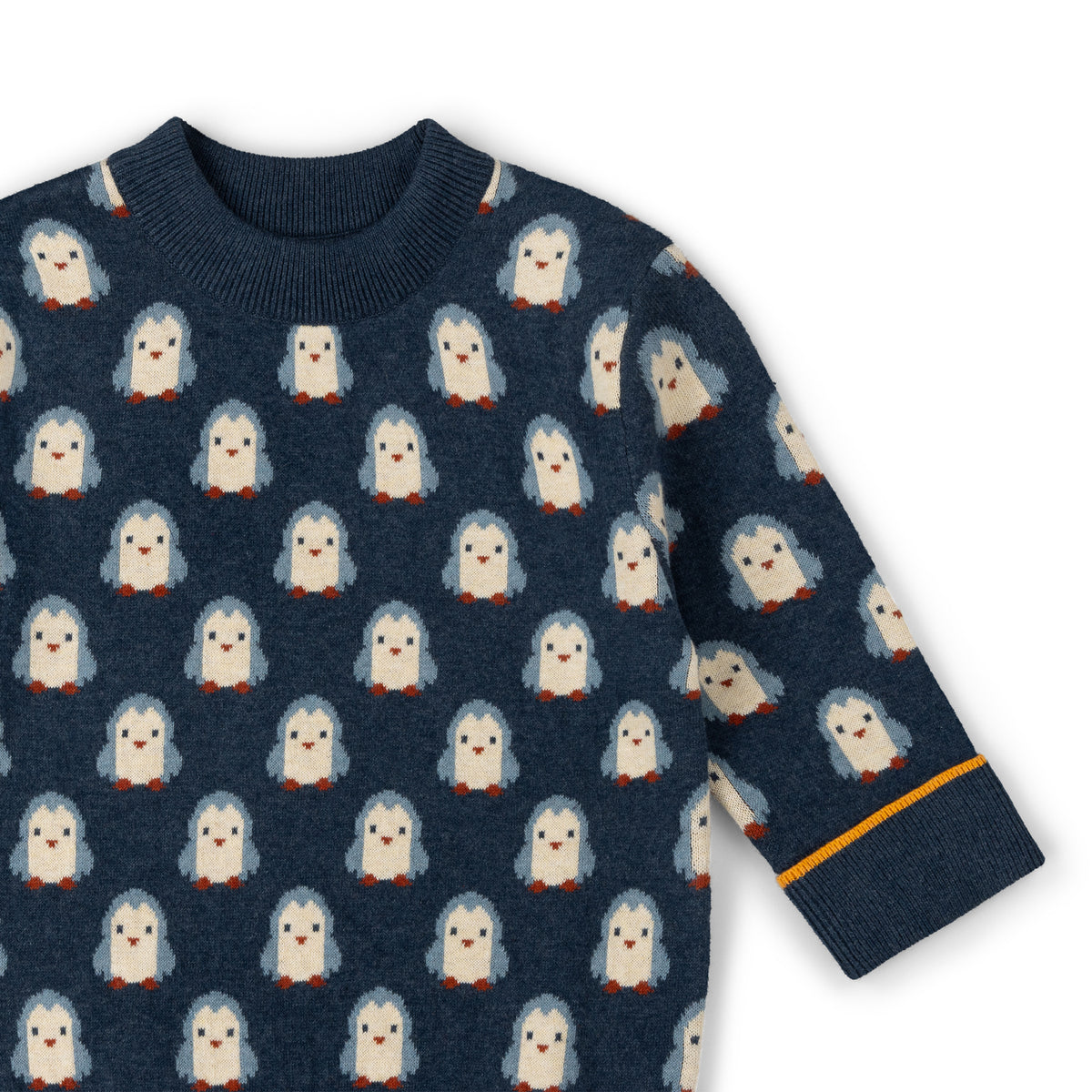 Little Green Radicals Blue Penguins Knitted Jumper