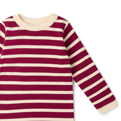 Little Green Radicals Berry Striped Long Sleeve T-Shirt