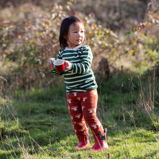 Little Green Radicals Olive Green Striped Long Sleeve T-Shirt