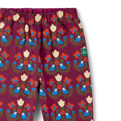 Little Green Radicals Folk Birds Reversible Pull On Trousers