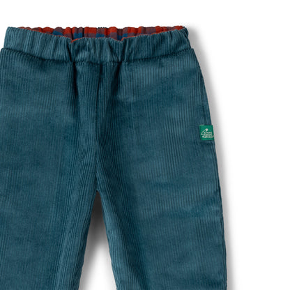 Little Green Radicals Calm Sea Check Reversible Pull On Trousers