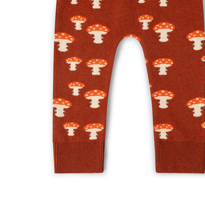 Little Green Radicals Mushroom Tie Waist Knitted Joggers
