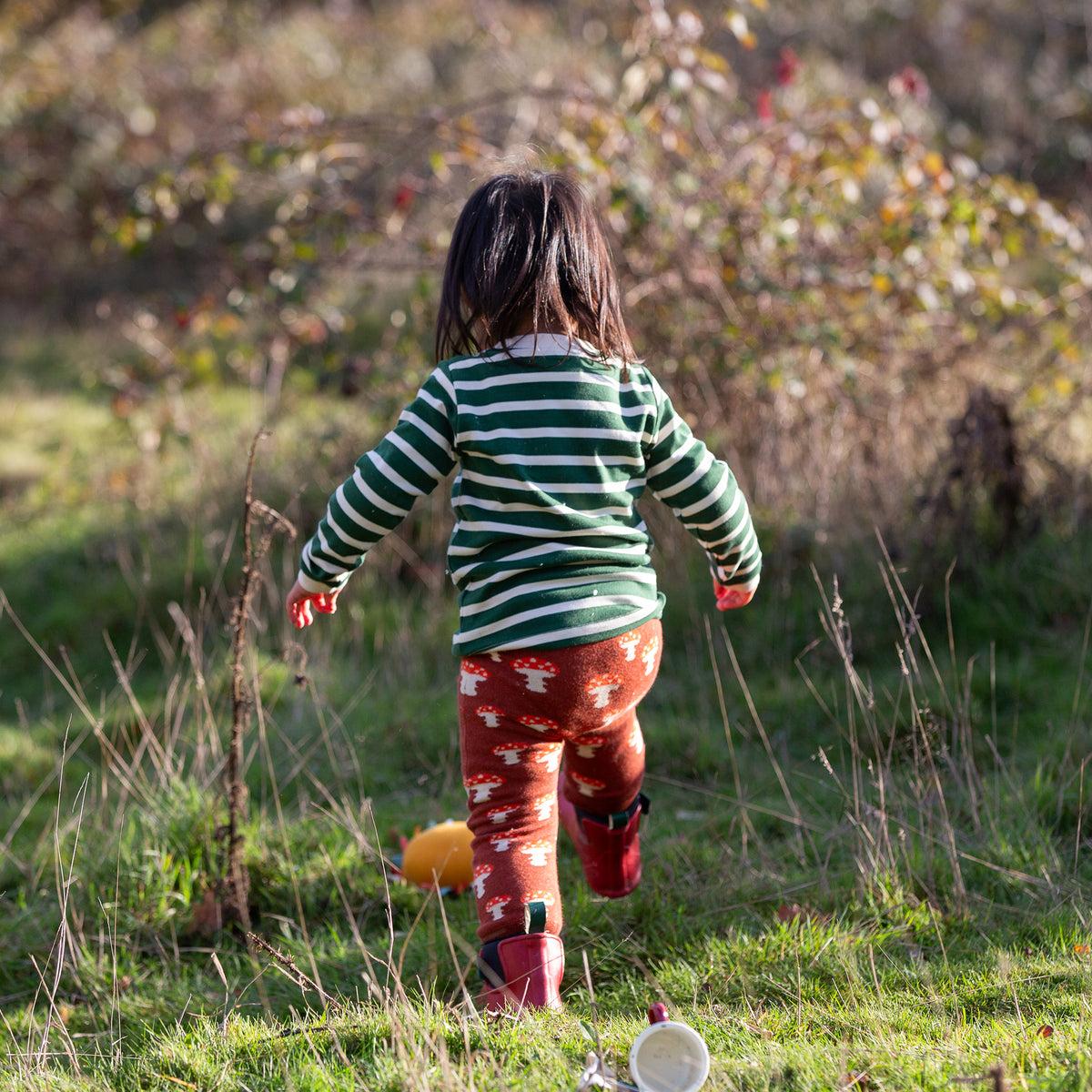 Little Green Radicals Mushroom Tie Waist Knitted Joggers