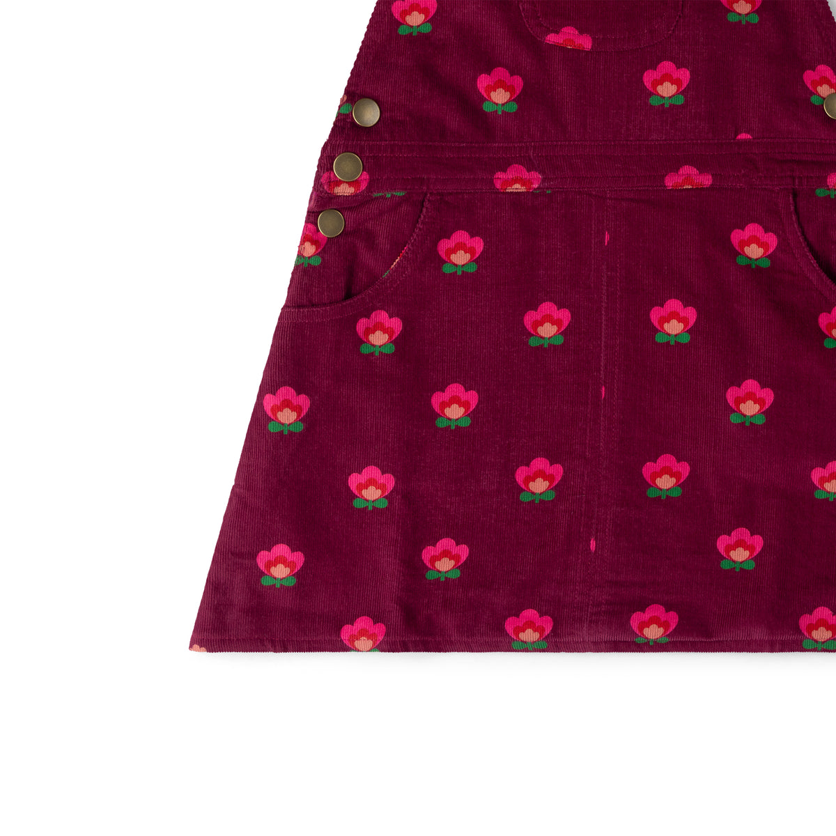Little Green Radicals Pink Flowers Reversible Pinafore Dress