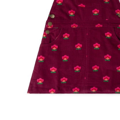 Little Green Radicals Pink Flowers Reversible Pinafore Dress