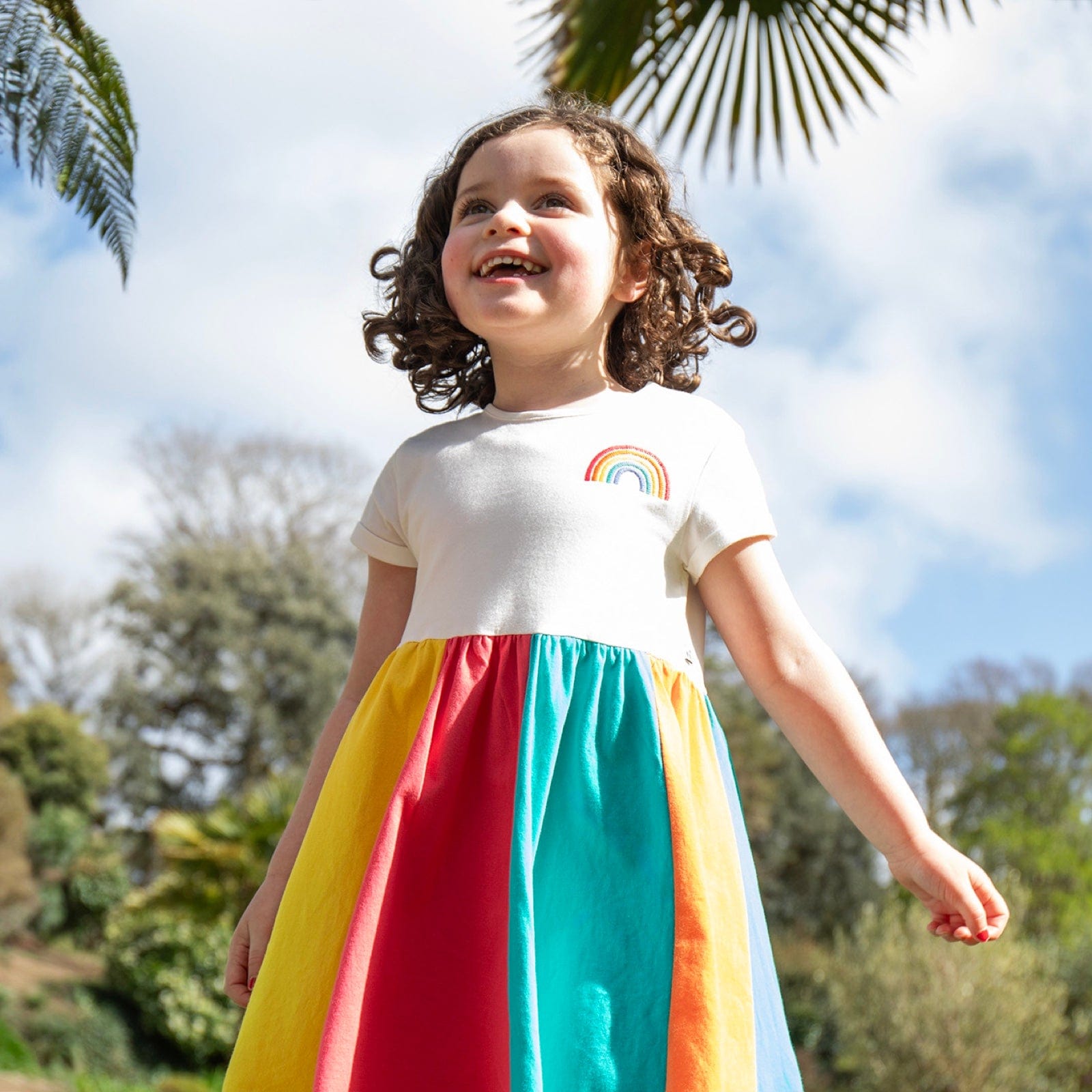 Rainbow Jersey Dress|FRUGI Vara Barn Rainbow Jersey Dress|FRUGI Vara Barn