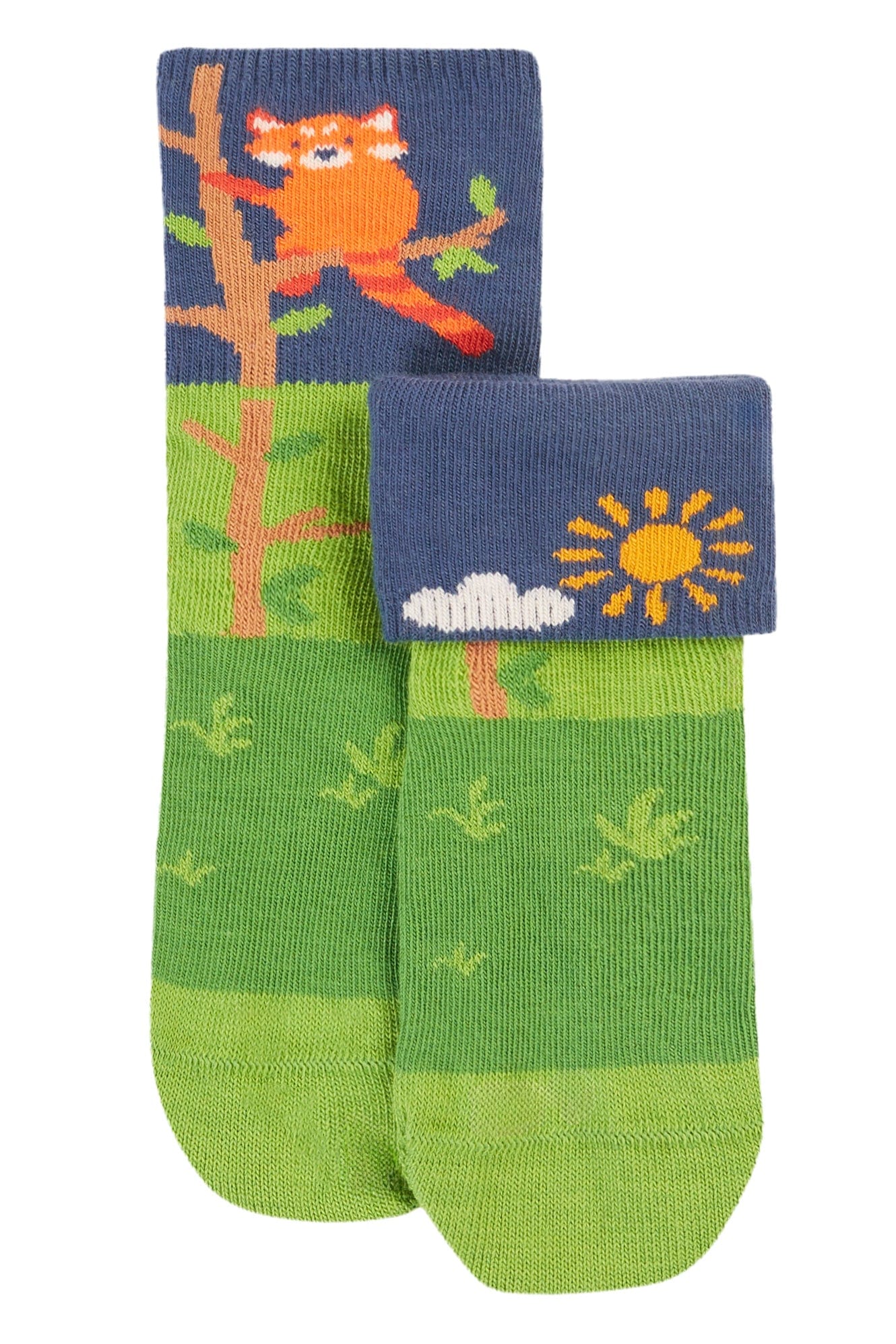 Fun Fold Over Red Panda Socks - 2 pack