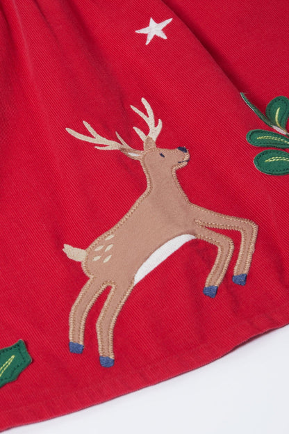 Peony Cord Dress Berry Red/Robin