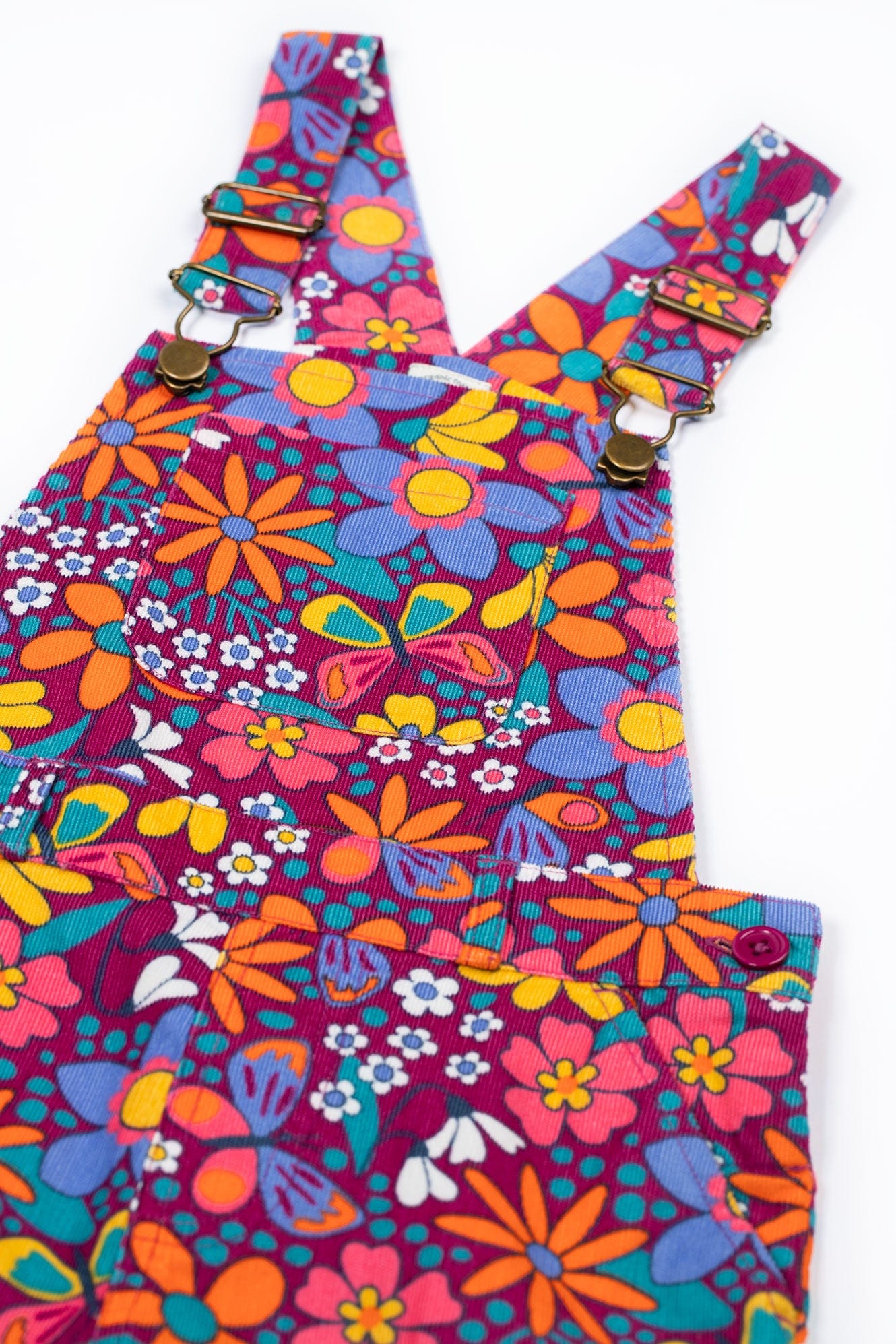 Frida Flared Dungaree Retro Floral
