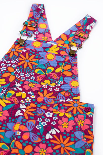 Frida Flared Dungaree Retro Floral