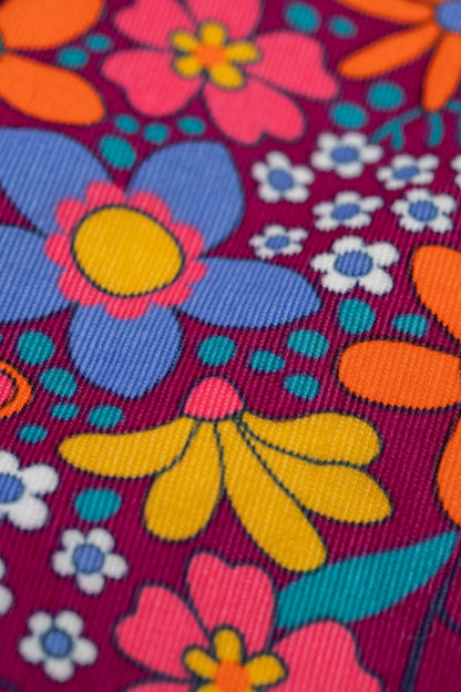 Frida Flared Dungaree Retro Floral