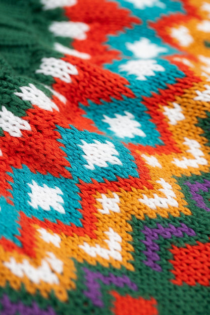 Fyfe Knitted Jumper Holly Green Fair Isle