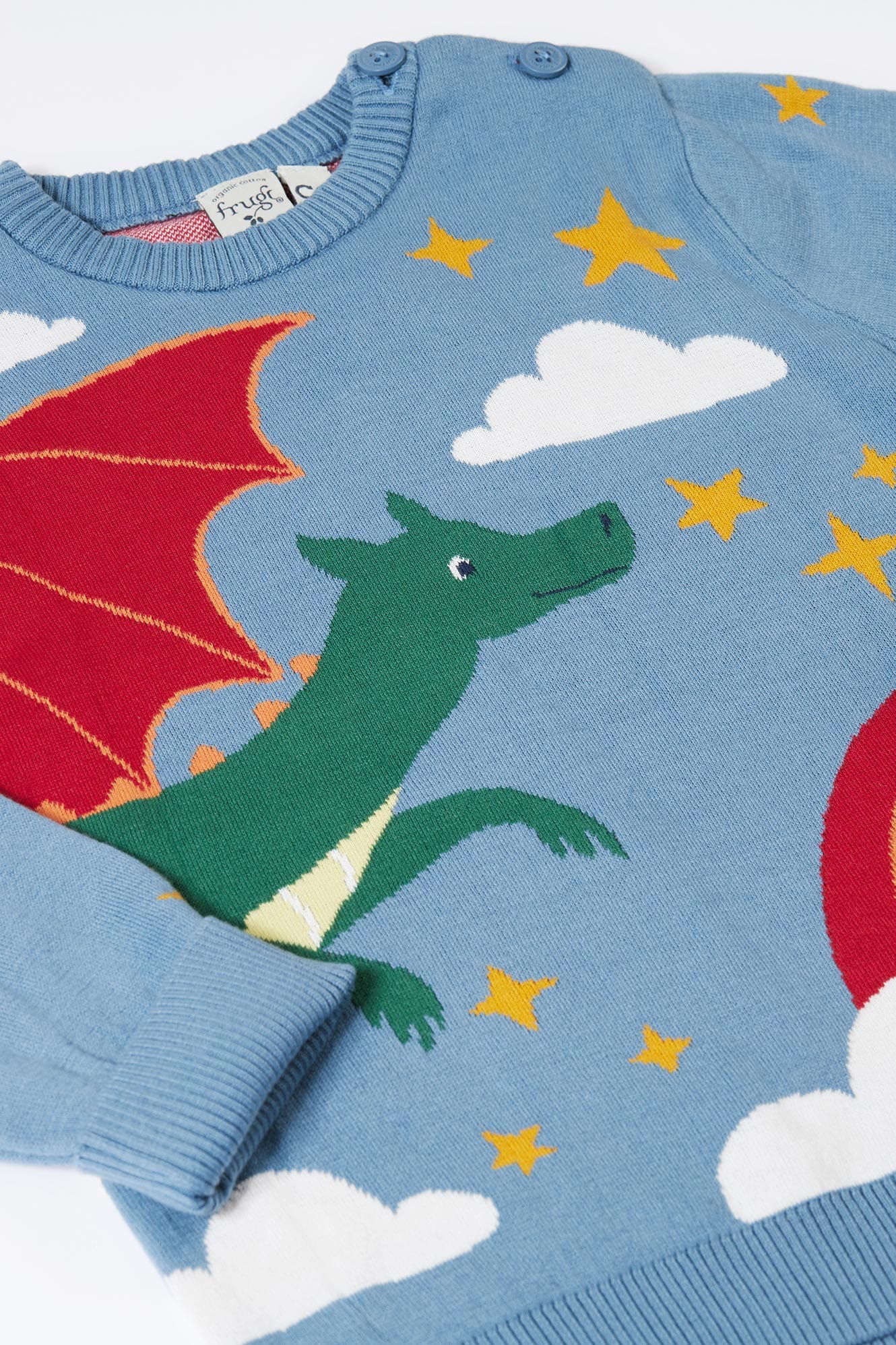 Elwood Knitted Jumper Dragon Skies Scene