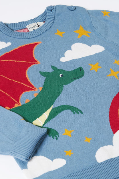 Elwood Knitted Jumper Dragon Skies Scene