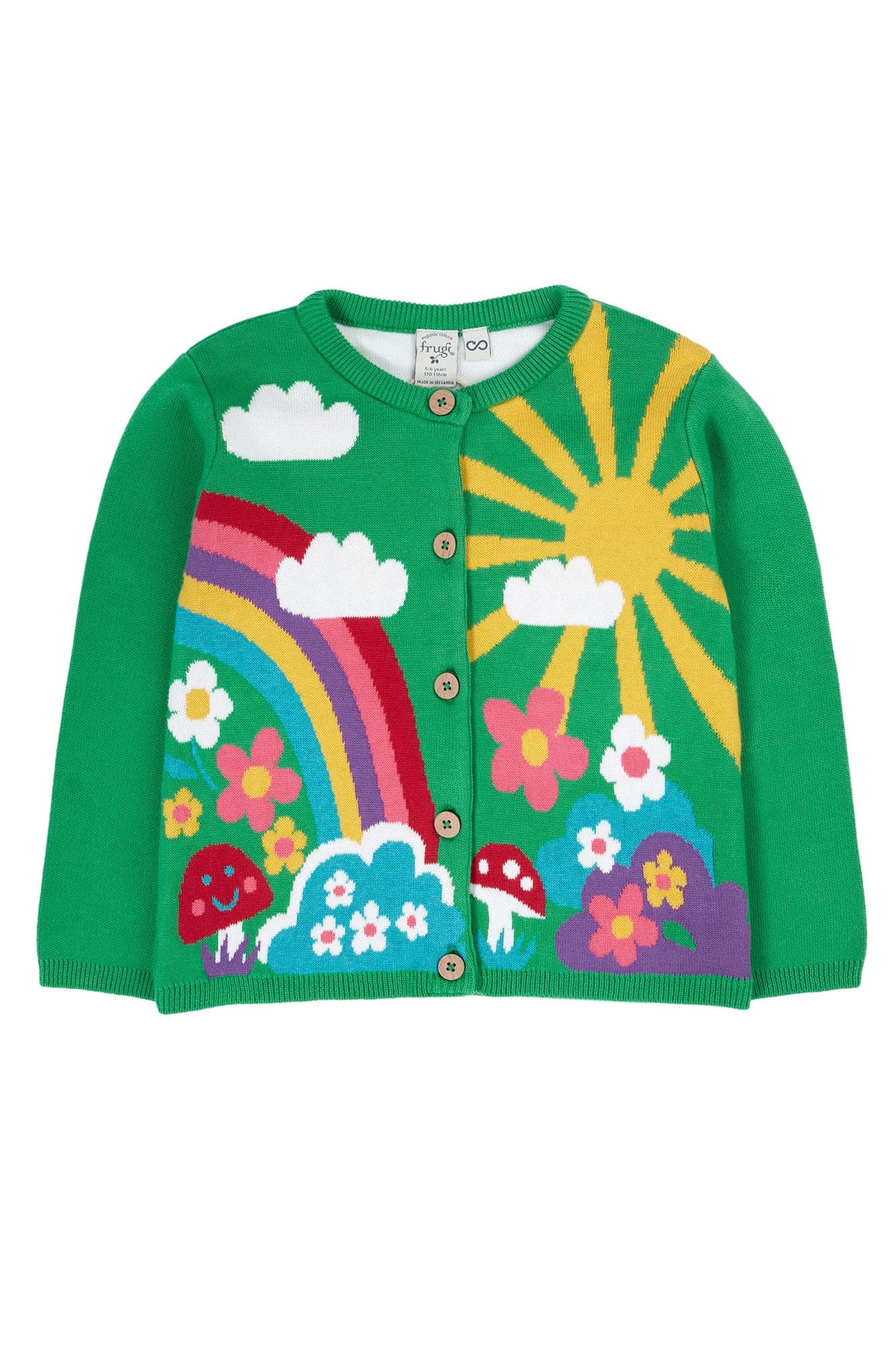 Corin Knitted Cardigan Clover/Rainbow Scene