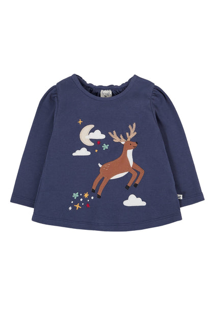 Anna Appliqué Top Navy Blue/Caribou
