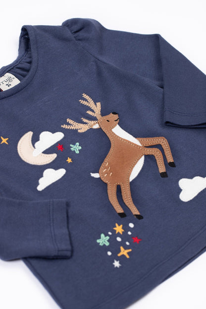 Anna Appliqué Top Navy Blue/Caribou