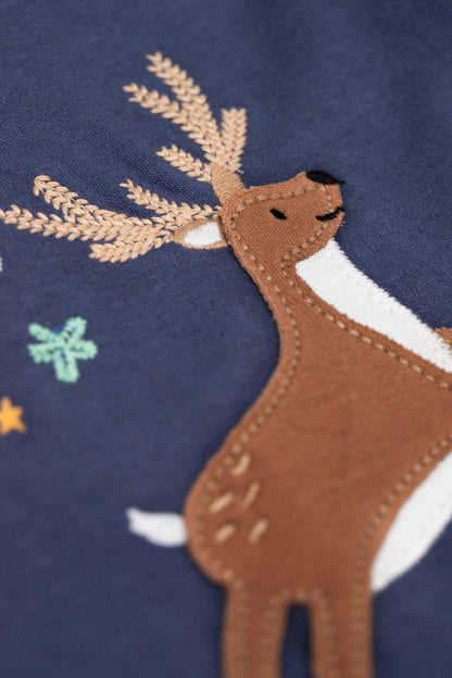 Anna Appliqué Top Navy Blue/Caribou