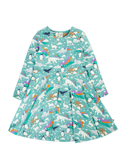 Frugi Sofia Skater Dress Polar Aurora