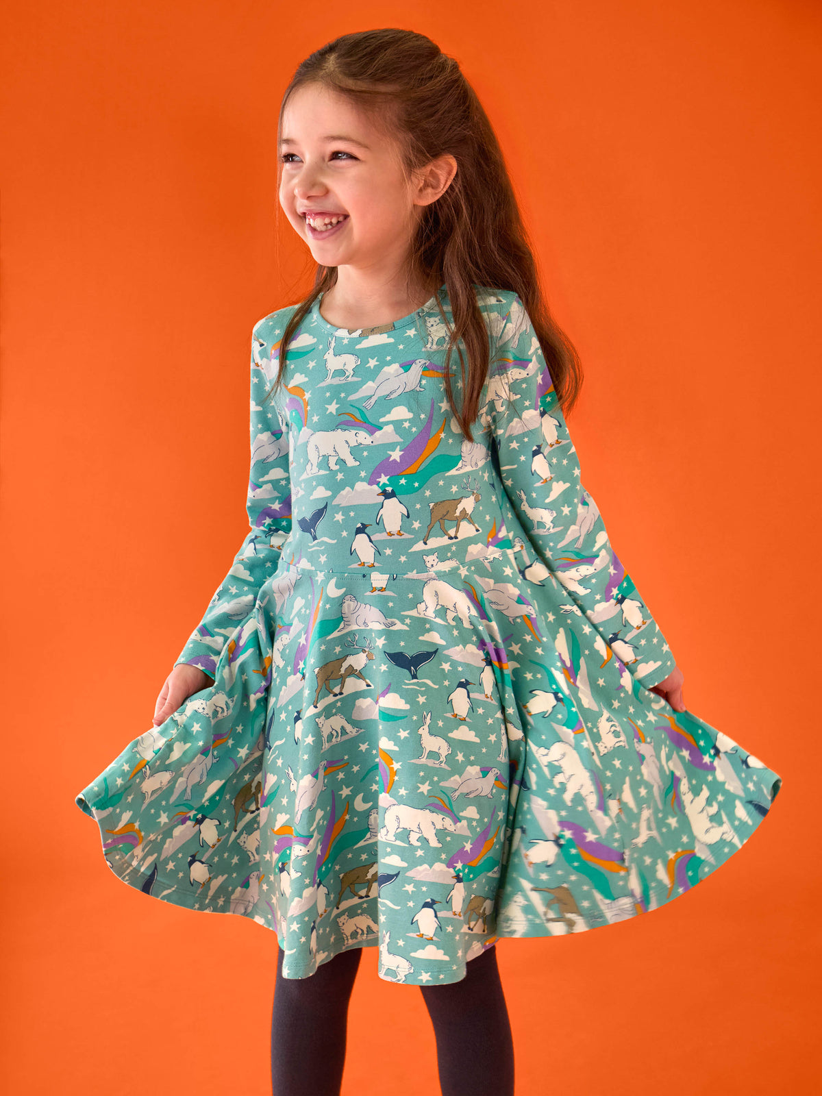 Frugi Sofia Skater Dress Polar Aurora