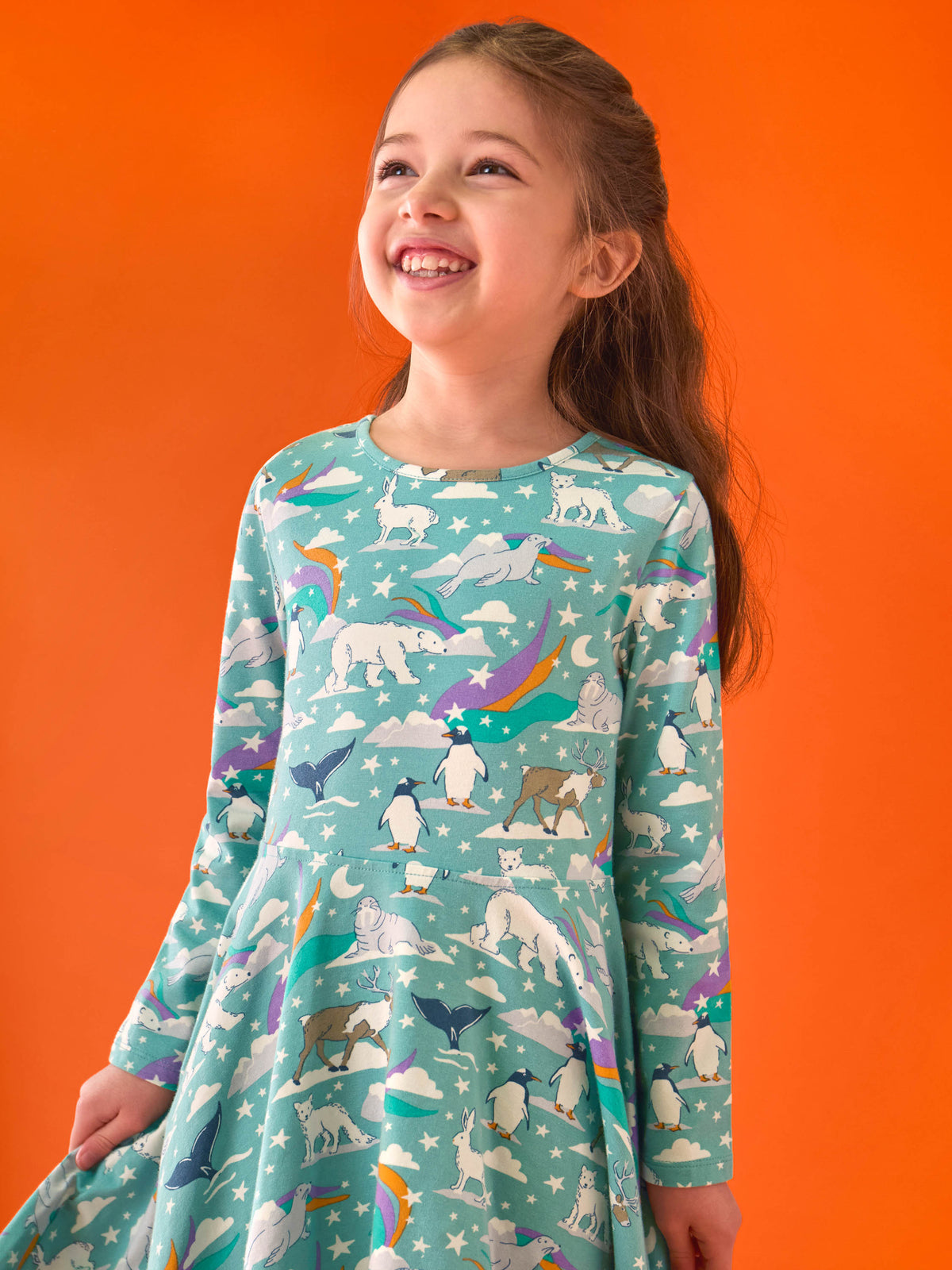 Frugi Sofia Skater Dress Polar Aurora