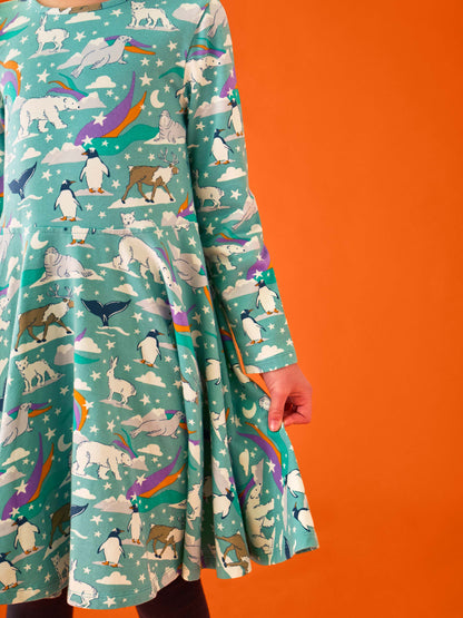 Frugi Sofia Skater Dress Polar Aurora