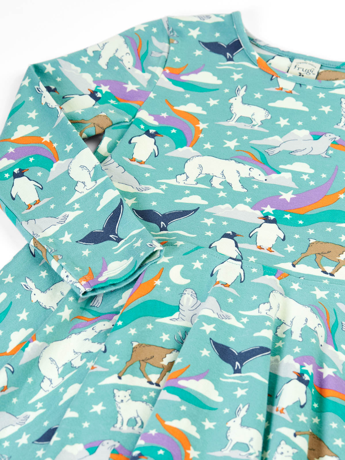 Frugi Sofia Skater Dress Polar Aurora