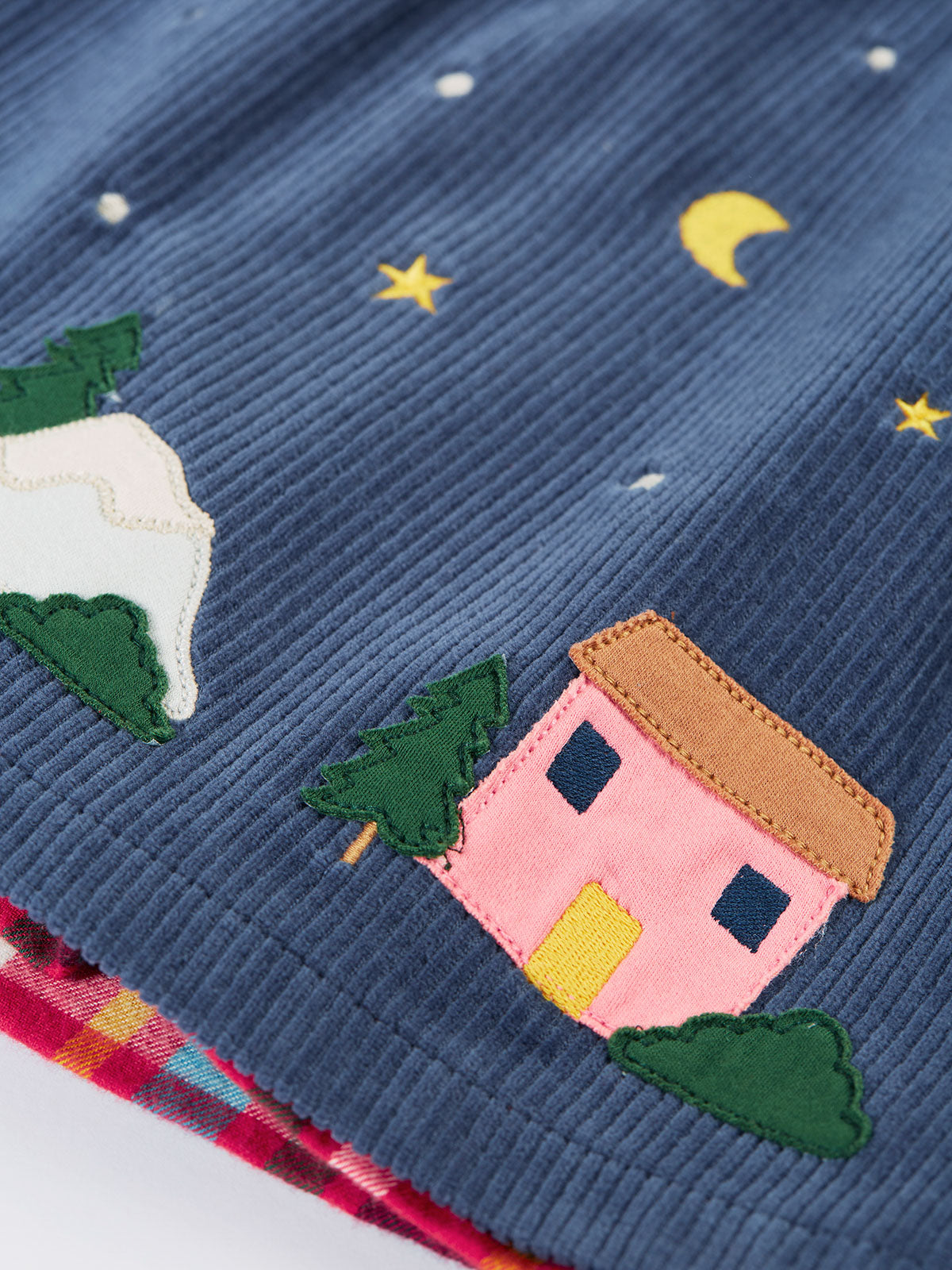 Frugi Rosalie Reversible Dress Navy/Festive Check