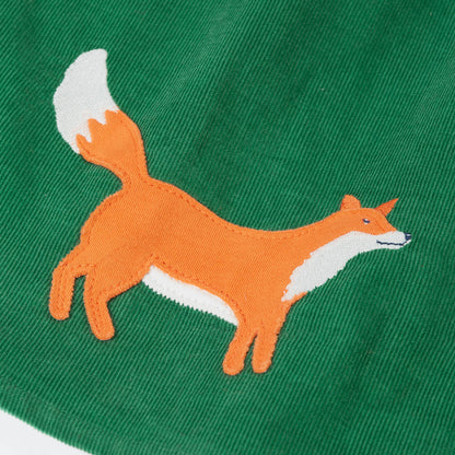 Frugi Peony Cord Dress Holly Green/Fox