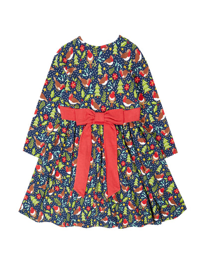 Frugi Party Skater Dress Navy/Robin