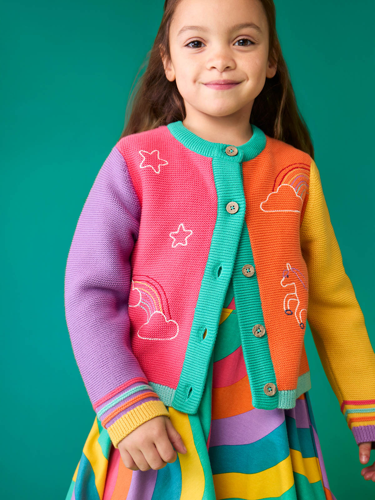 Frugi Cammie Cardigan Hotchpotch/Unicorn