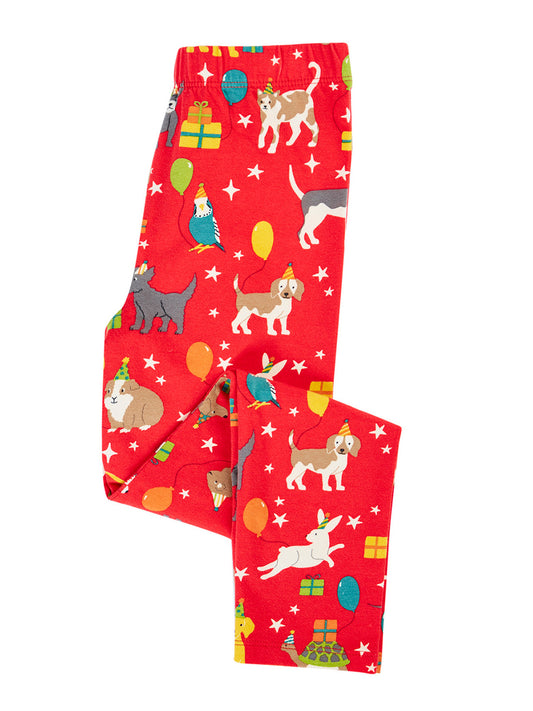 Frugi Libby Printed Leggings Pet Paw-Ty