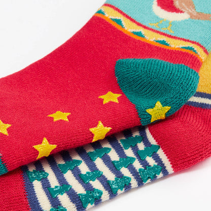 Frugi Grippy Socks Fox Fair Isle 2 Pack