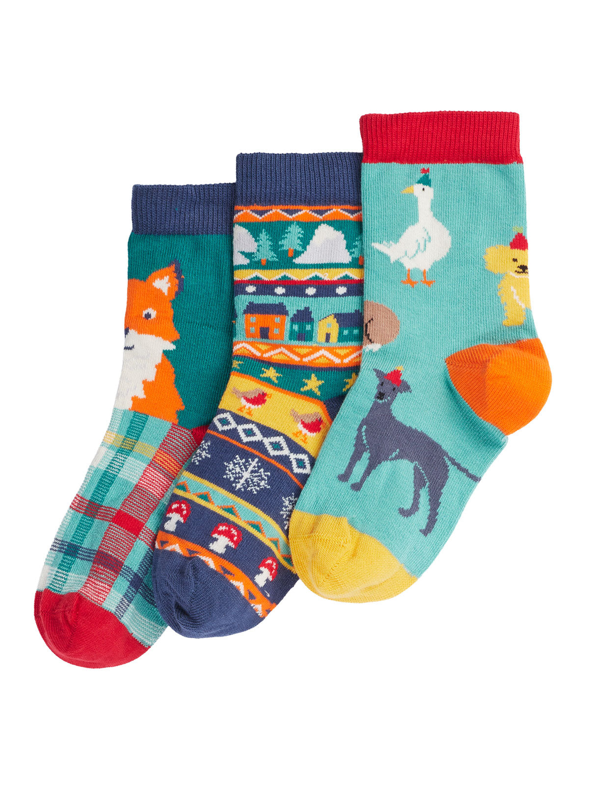 Frugi Rock My Socks 3 Pack Paw-Ty Time