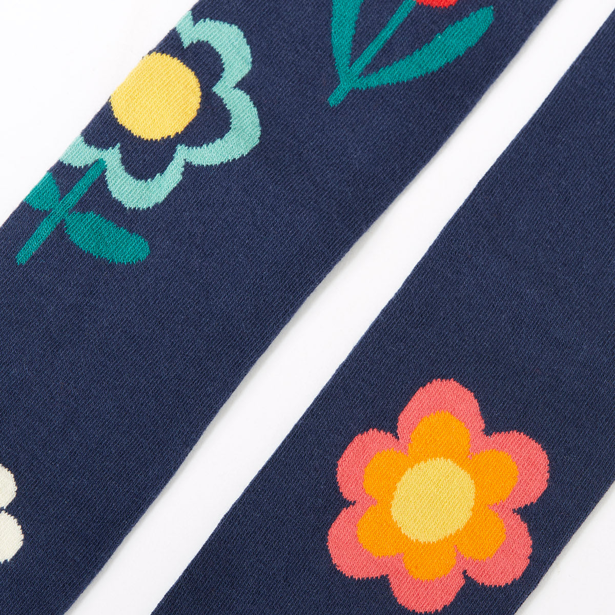 Frugi Norah Tights Navy Blue/Floral