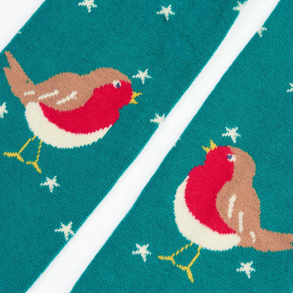Frugi Norah Tights Hut Green Star/Robin