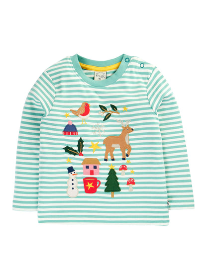 Discovery Applique Top Moss Stripe/Winter
