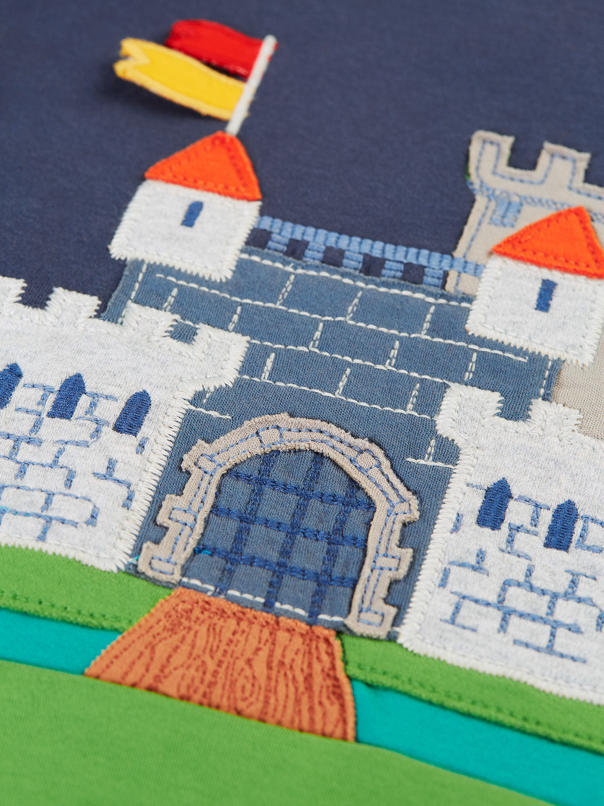 Frugi Terrific Embroidered Top Navy Blue/Castle