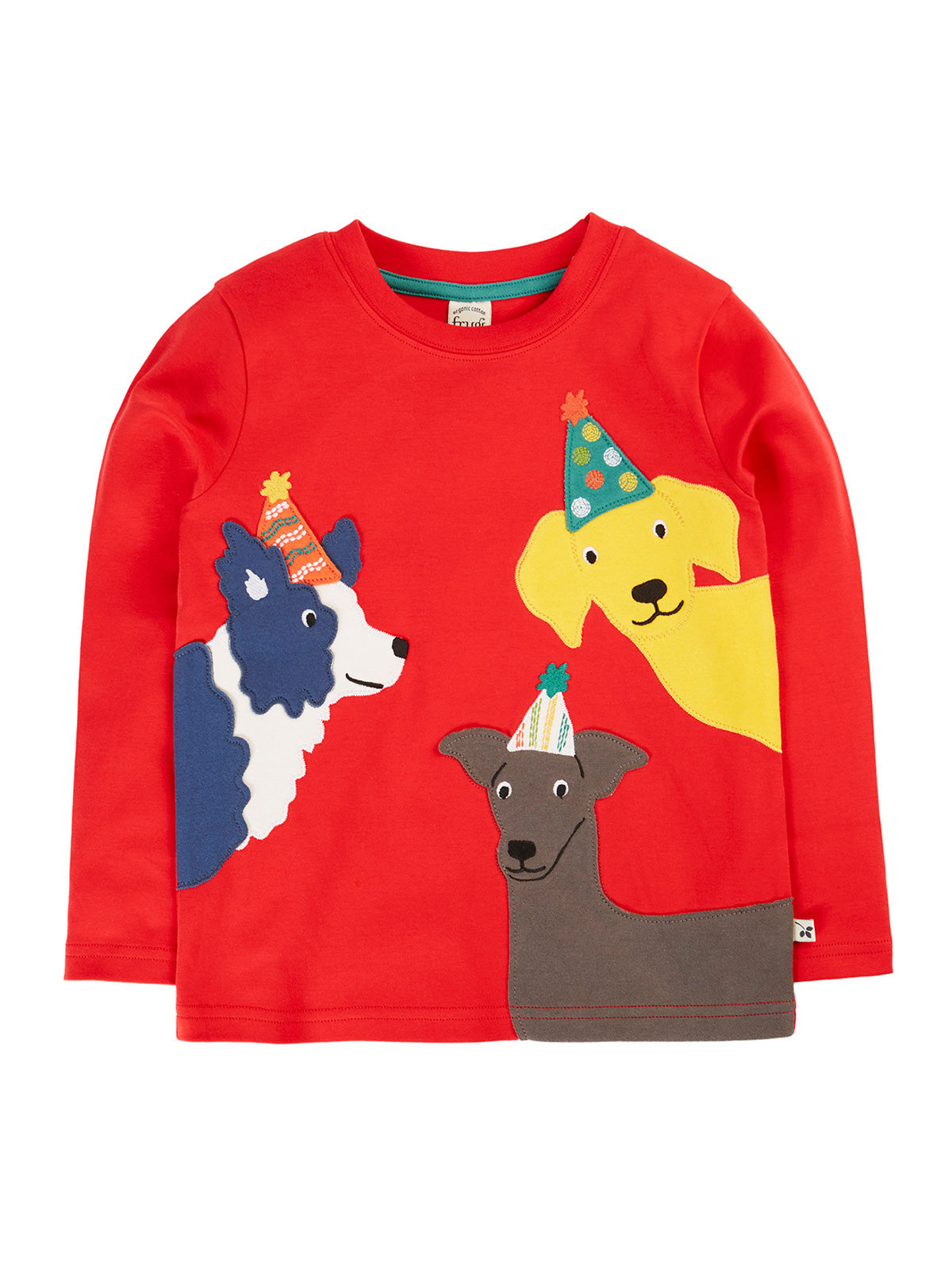 Frugi Adventure Circular Top Scarlet/Dogs