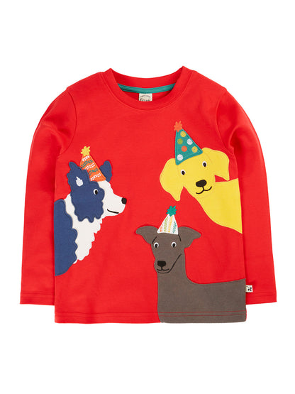 Frugi Adventure Circular Top Scarlet/Dogs