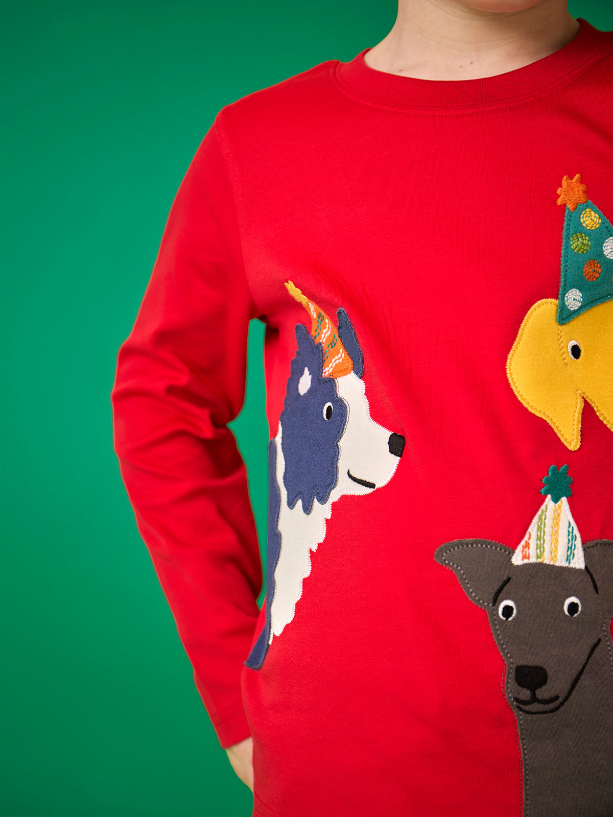Frugi Adventure Circular Top Scarlet/Dogs