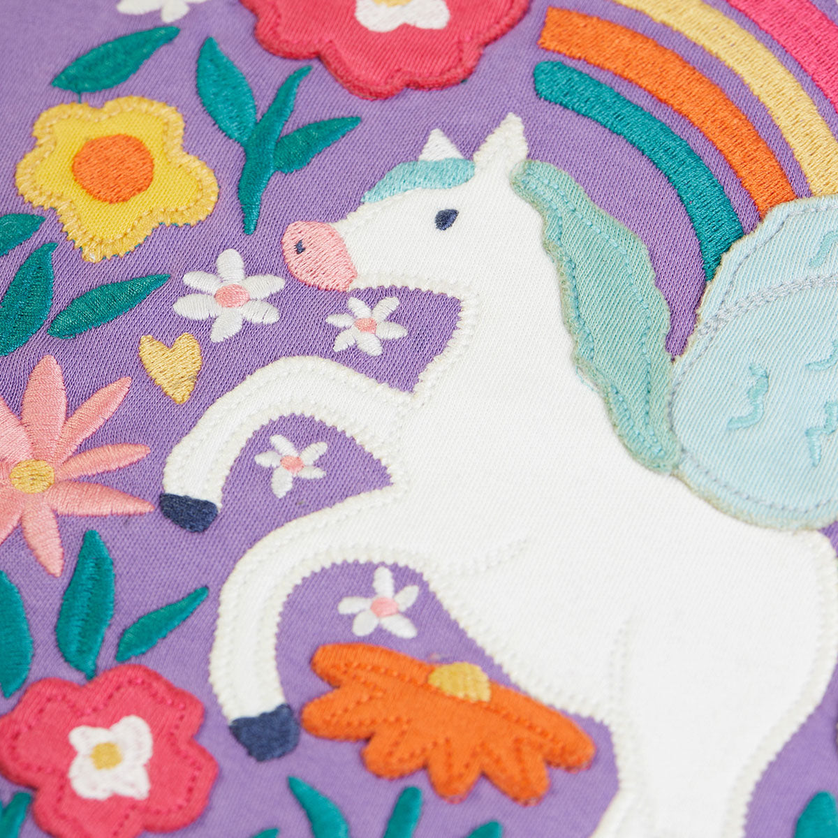 Frugi Bethany Applique Top Periwinkle/Pegasus