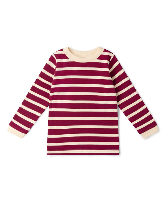 Little Green Radicals Berry Striped Long Sleeve T-Shirt
