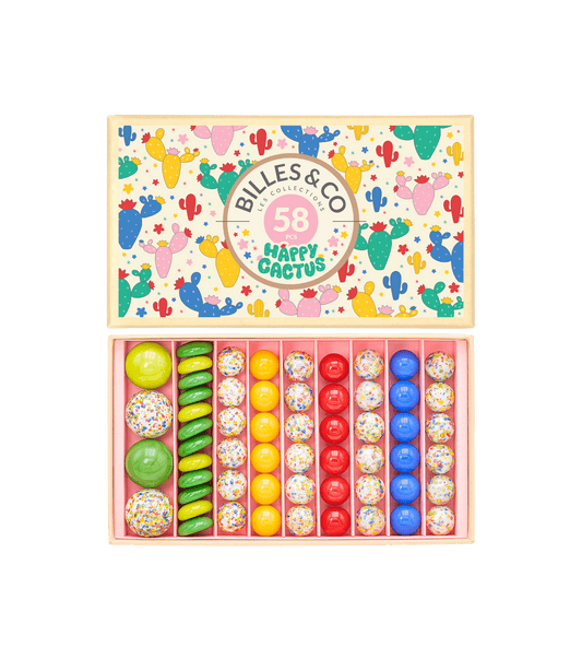 Happy Cactus Marbles Box - 58 Pack