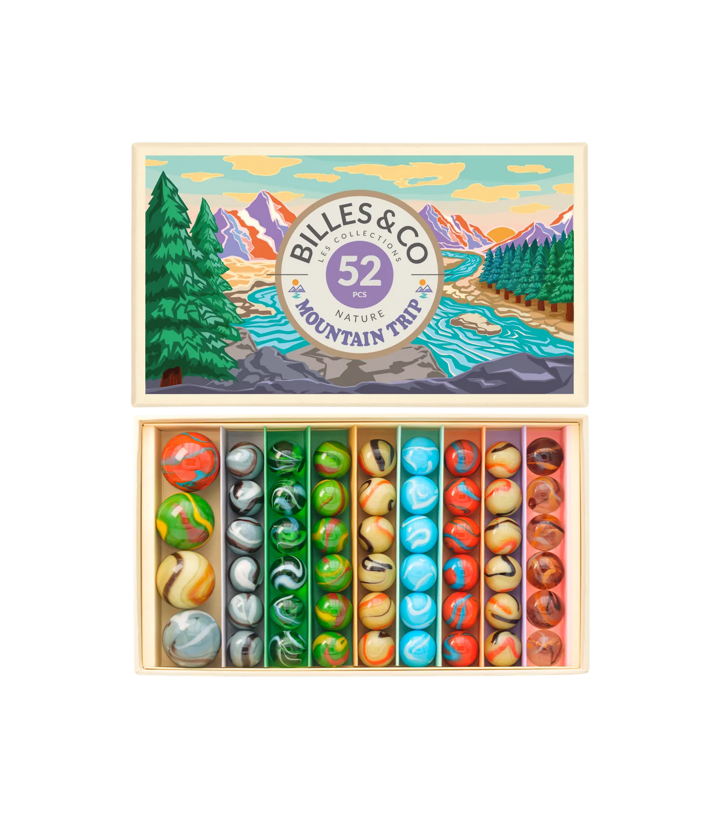 Mountain Trip Marbles Box - 53 Pieces