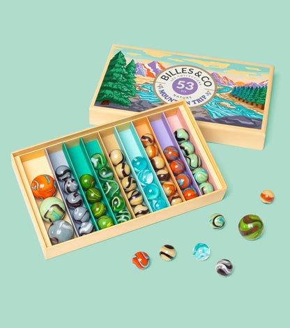 Mountain Trip Marbles Box - 53 Pieces