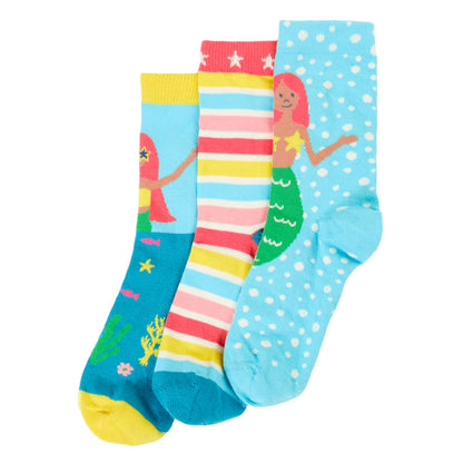 Frugi Rock My Socks 3 Pack Mermaid
