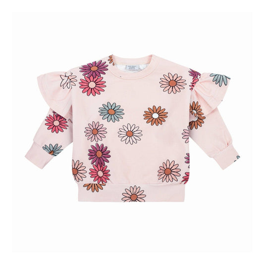 Flowers Frill Sweatshirt